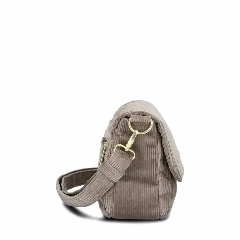 ZWEI Handtasche mit Überschlag Taupe Textil ZWEI Handtasche mit Überschlag Taupe Textil