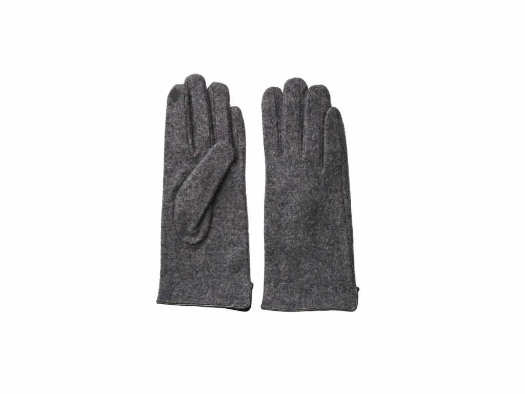 PIECES Strickhandschuh Grau Textil PIECES Strickhandschuh Grau Textil