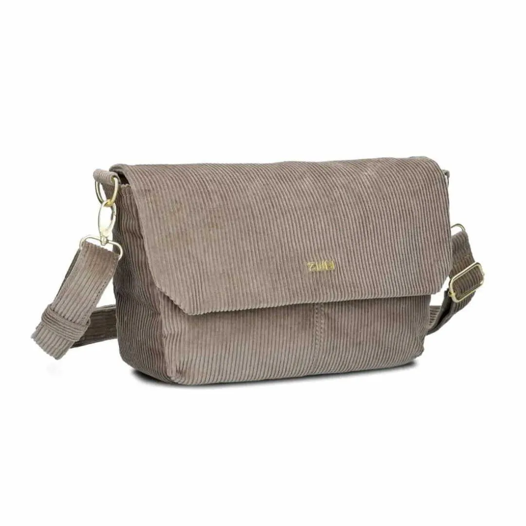 ZWEI Handtasche mit Überschlag Taupe Textil ZWEI Handtasche mit Überschlag Taupe Textil