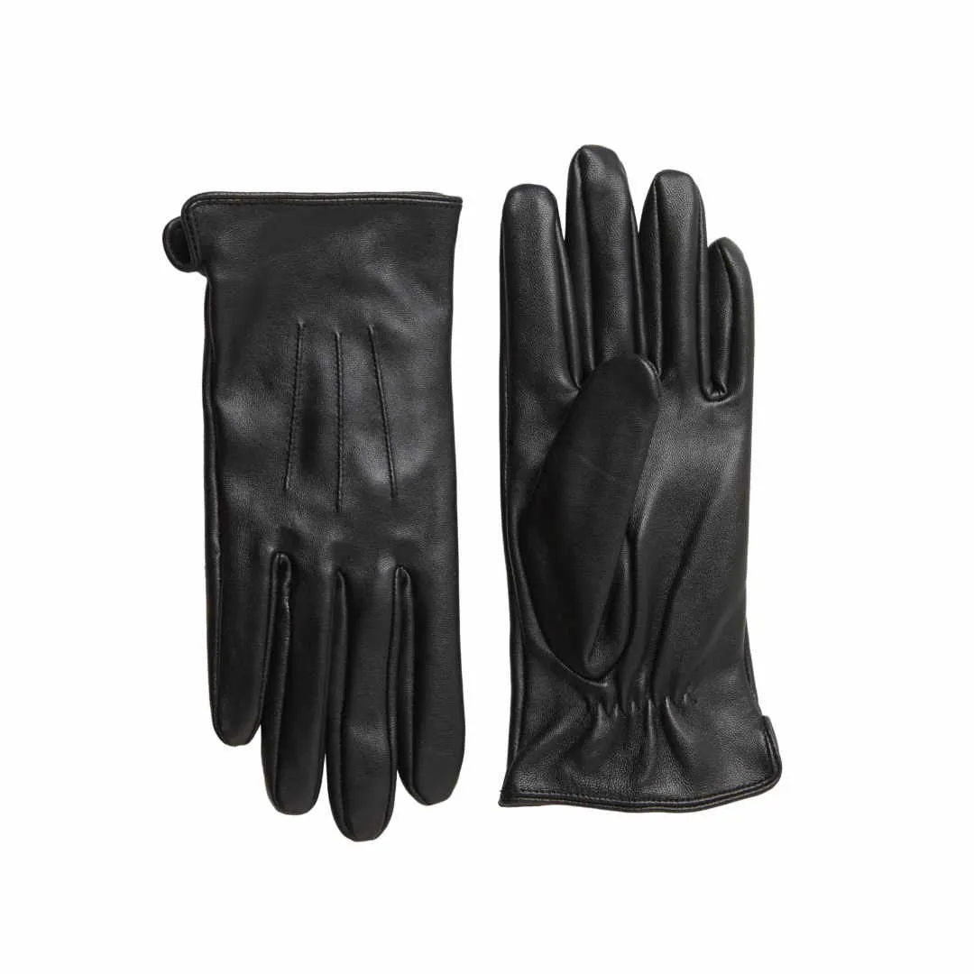 PIECES Damen Handschuh Schwarz Leder PIECES Damen Handschuh Schwarz Leder