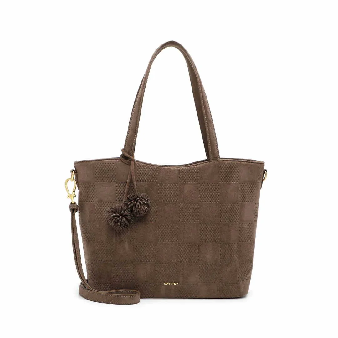 SURI FREY Shopper Taupe Lederimitat 