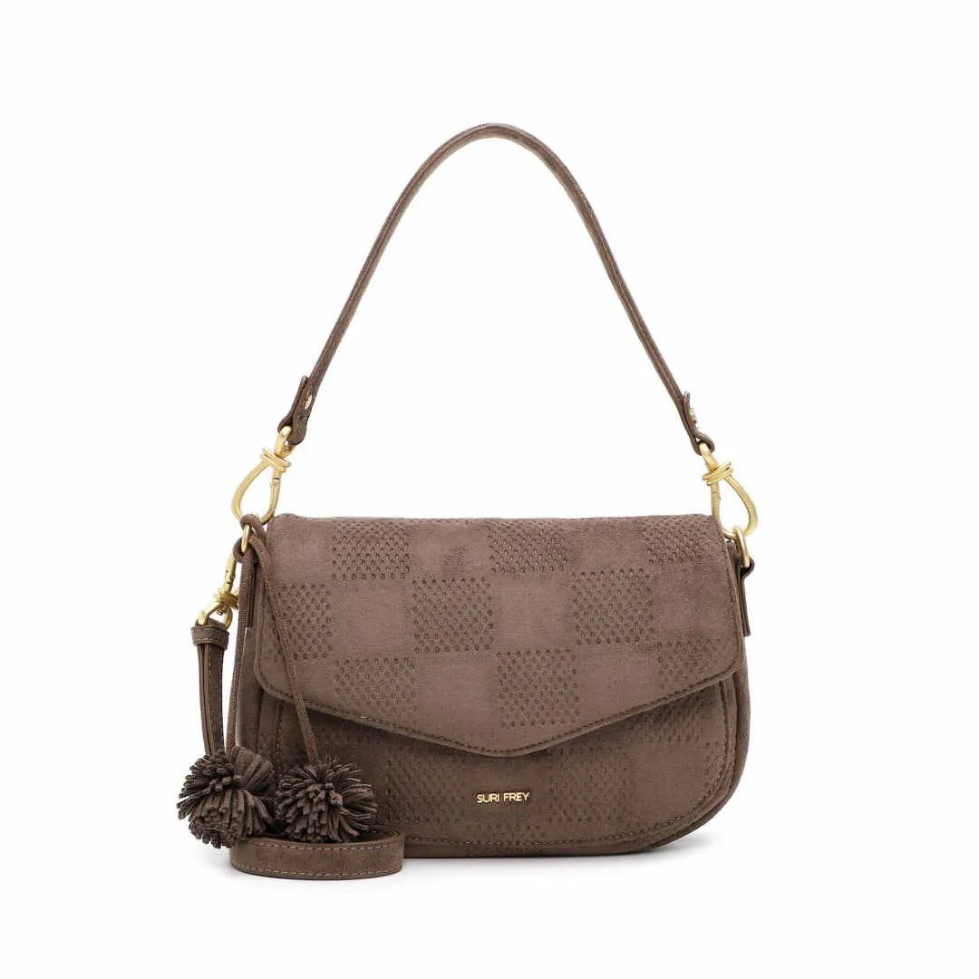 SURI FREY Handtasche mit Überschlag Taupe Lederimitat SURI FREY Handtasche mit Überschlag Taupe Lederimitat