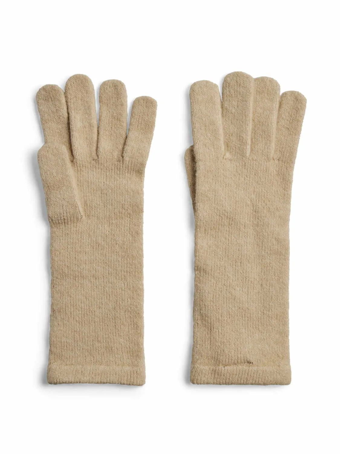 PIECES langer Stulpen Strickhandschuh Offwhite Textil 