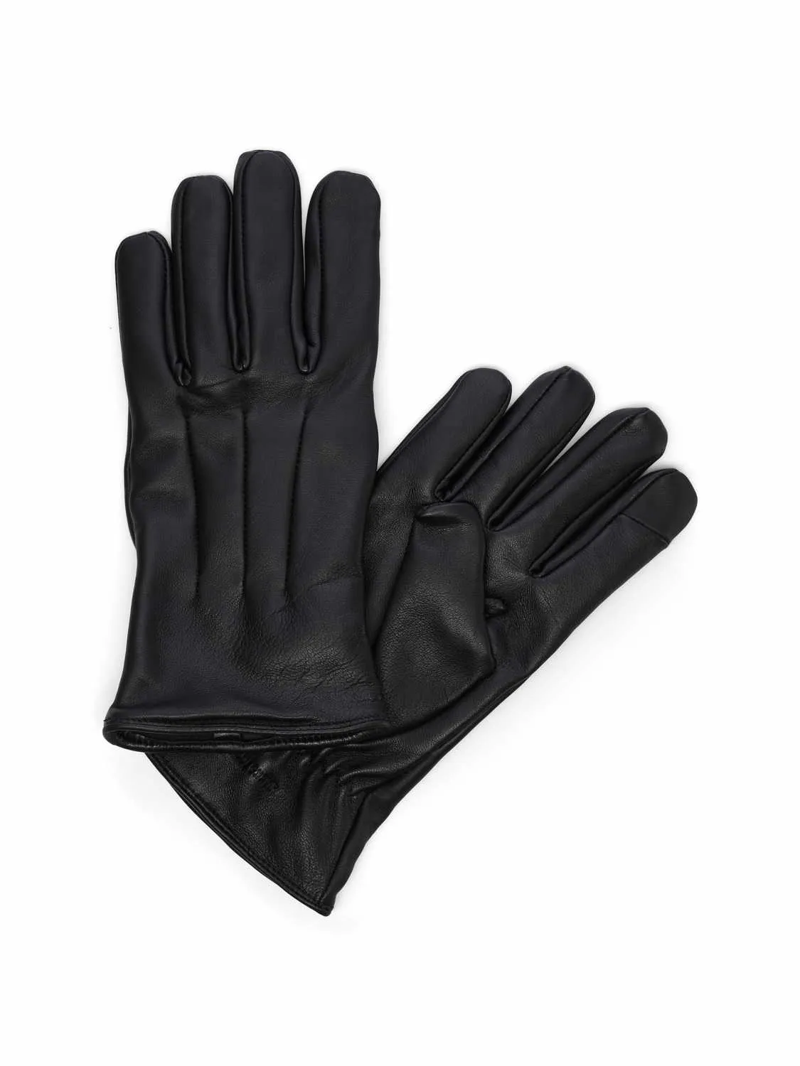 JACK & JONES Herren Handschuh Schwarz Leder JACK & JONES Herren Handschuh Schwarz Leder