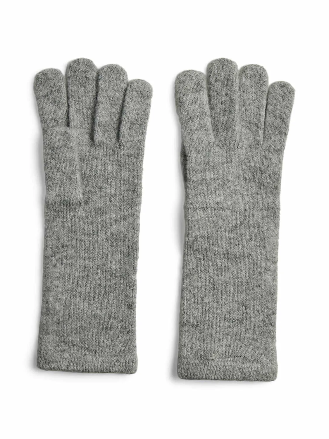 PIECES langer Stulpen Strickhandschuh Grau Textil 