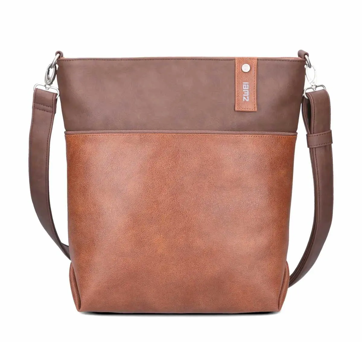 ZWEI Jana 10 Beuteltasche Cognac Lederimitat 