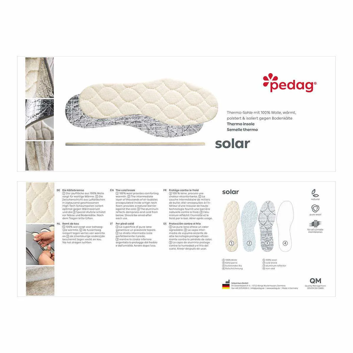 PEDAG Solar Thermosohle Sohlen Offwhite Textil PEDAG Solar Thermosohle Sohlen Offwhite Textil