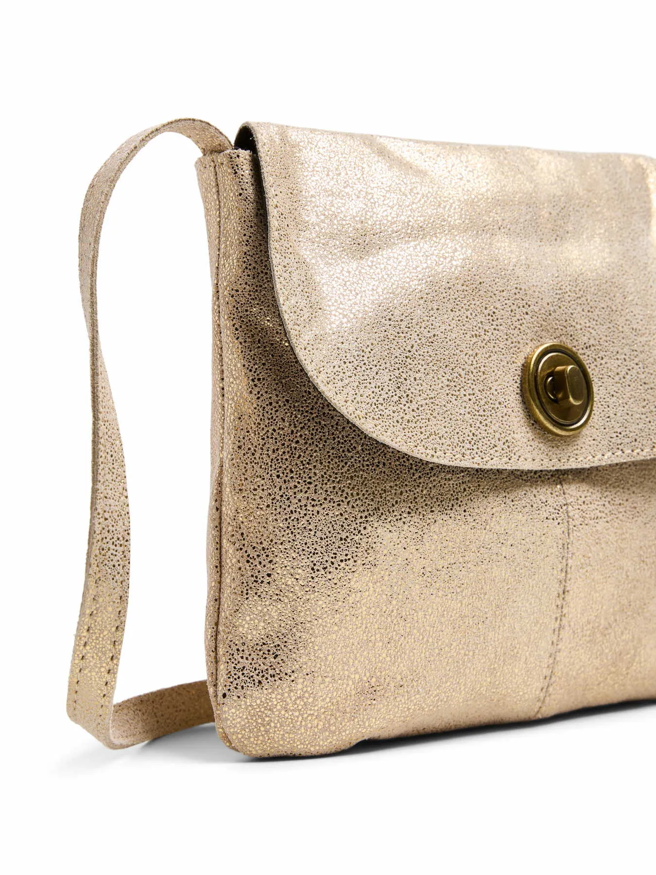 PIECES Umhängetasche Gold Leder 