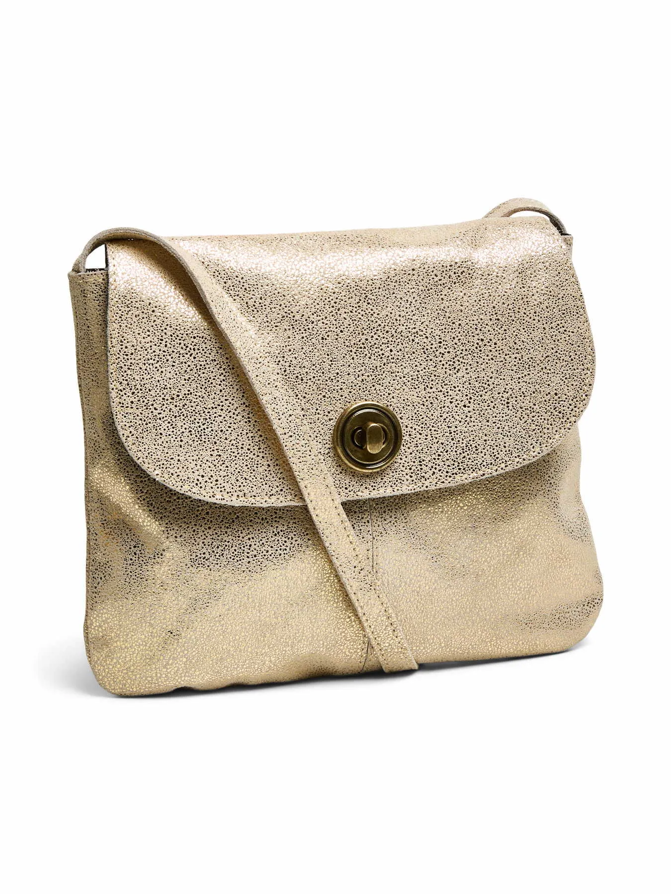 PIECES Umhängetasche Gold Leder 