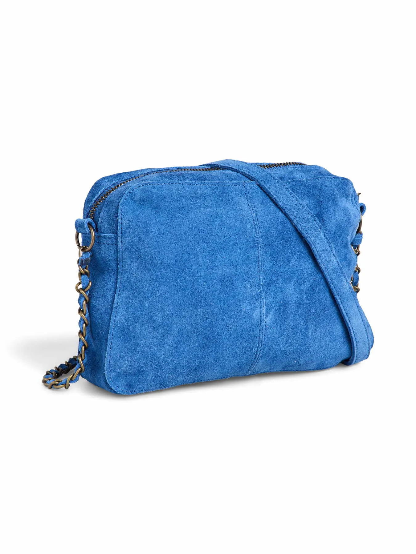 PIECES Umhängetasche Jeansblau Leder 