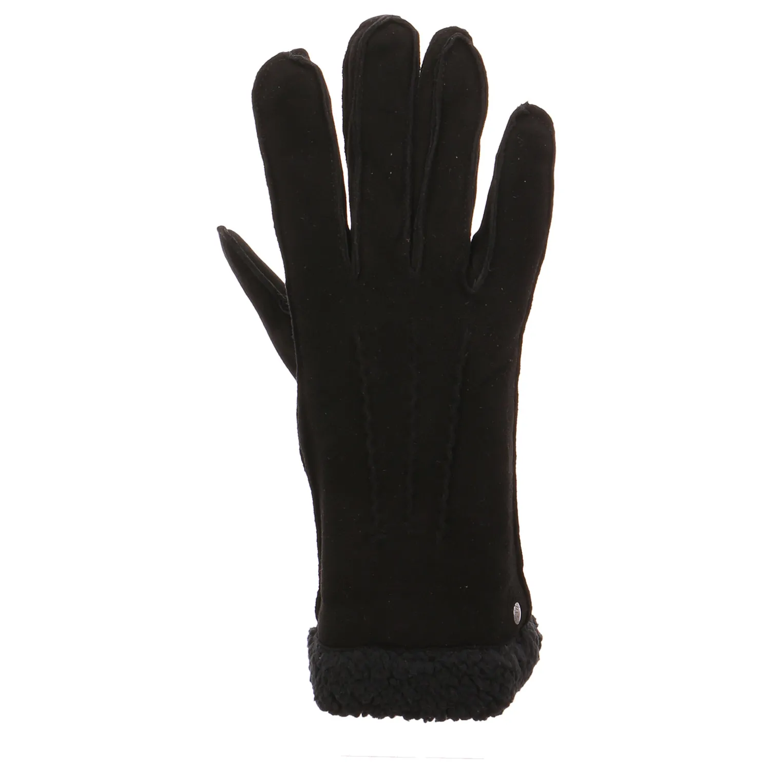 ISOTONER 3 Ziernähte, Fellabschluss Handschuh Schwarz Leder 
