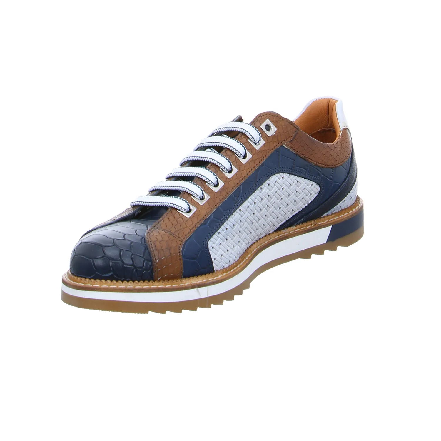 EXTON Halbschuhe Sneaker Blau Leder EXTON Halbschuhe Sneaker Blau Leder