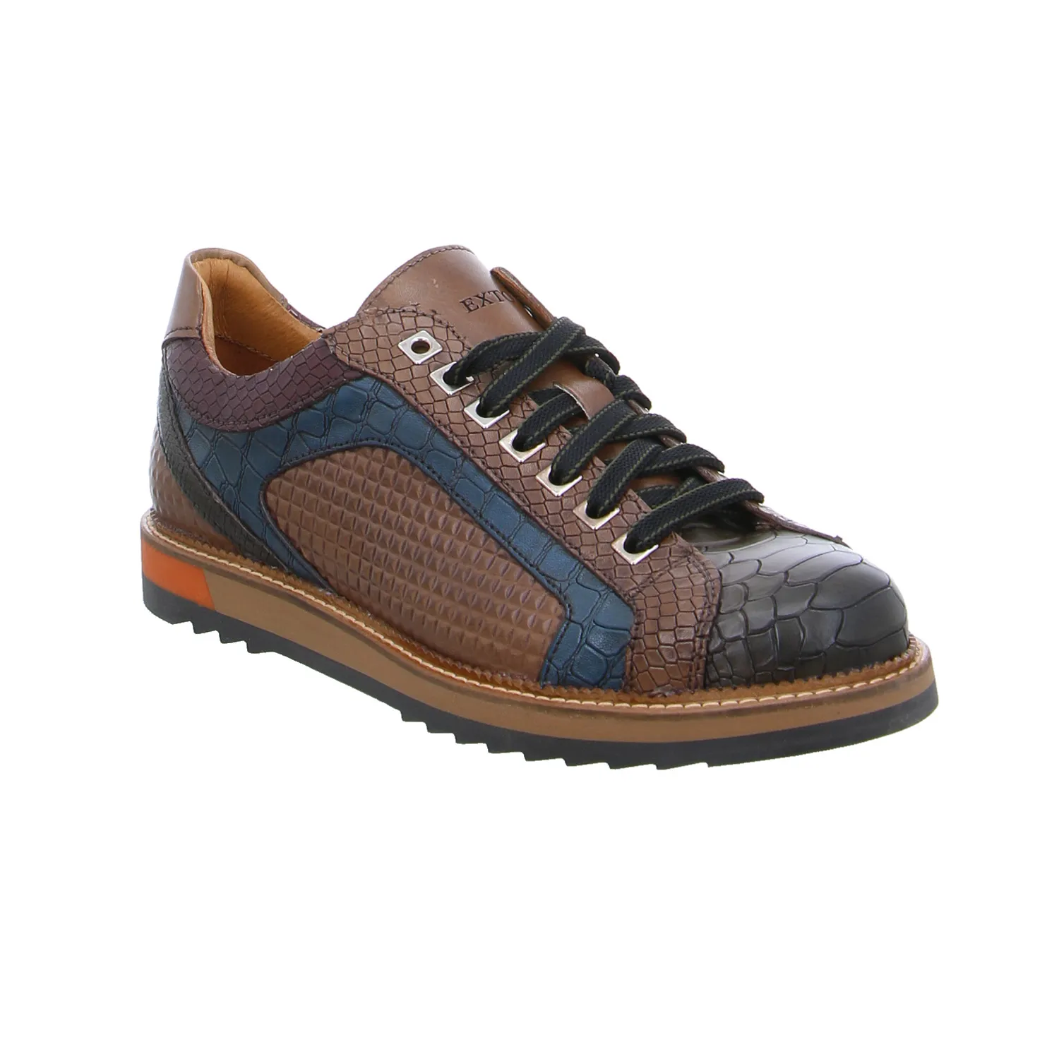 EXTON Halbschuhe Sneaker Cognac Leder EXTON Halbschuhe Sneaker Cognac Leder