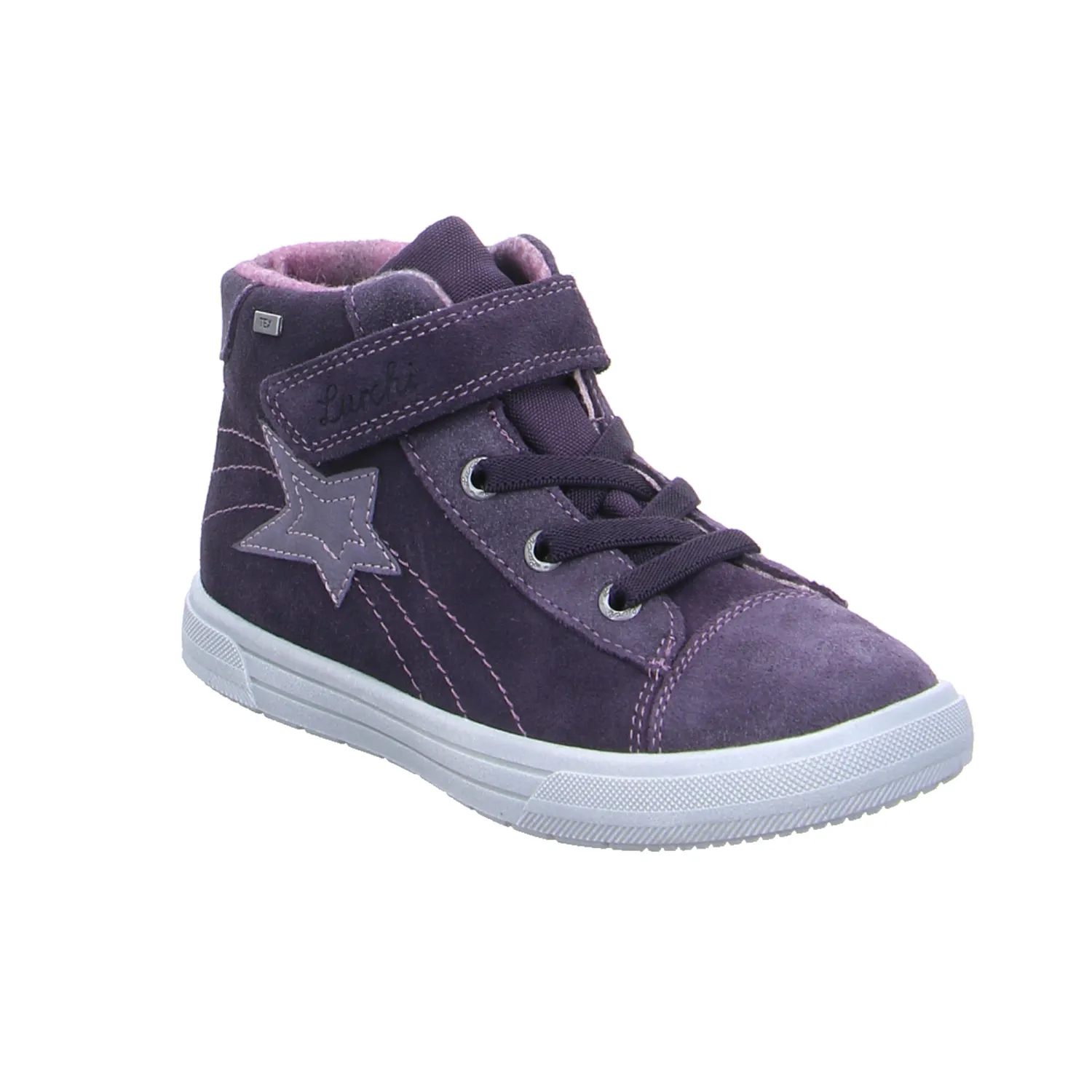 LURCHI Mädchensneaker Kleinkinder-Halbschuh Klett Violette Leder 