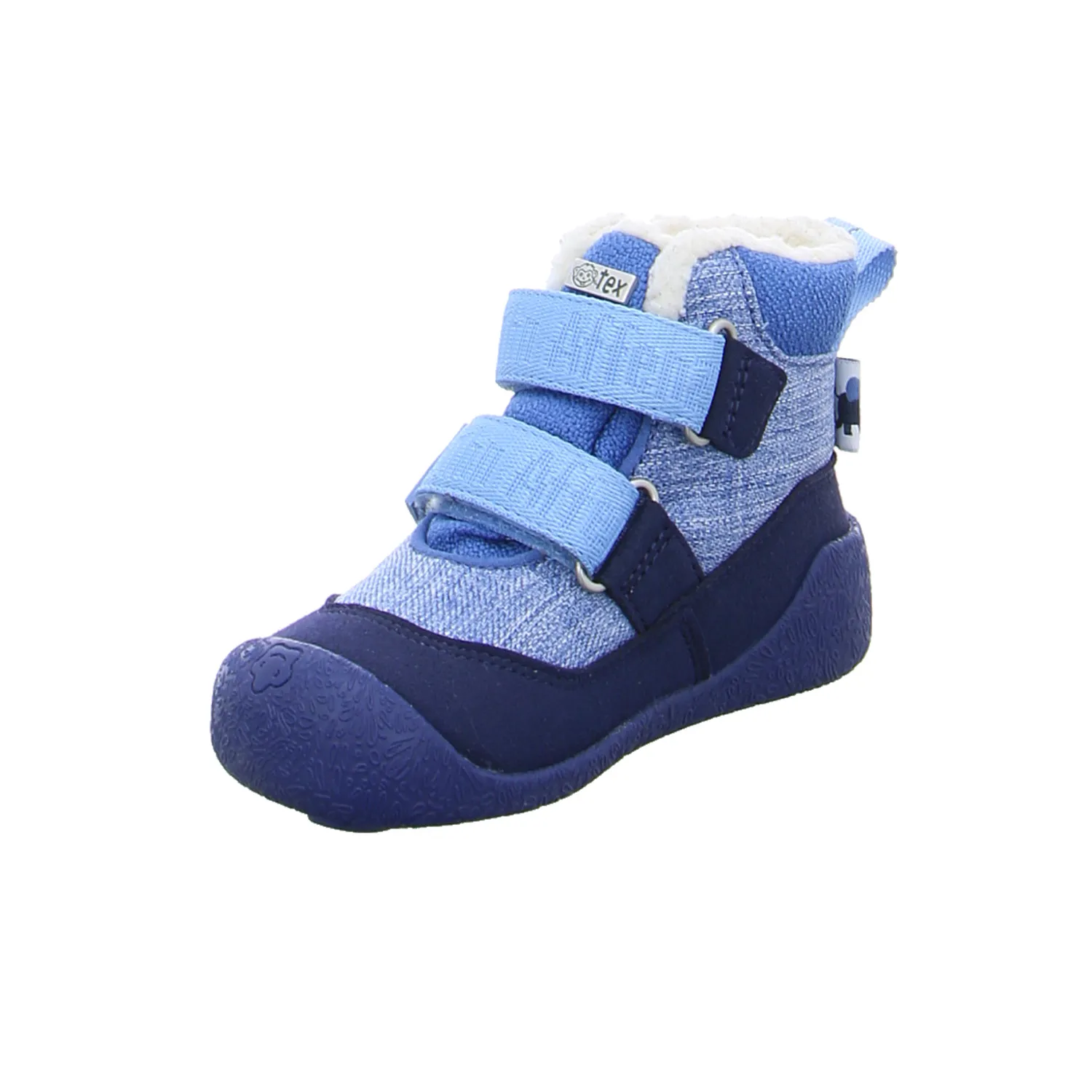 AFFENZAHN Komfortschuh Kleinkinder-Winter-Bottine Blau Textil AFFENZAHN Komfortschuh Kleinkinder-Winter-Bottine Blau Textil