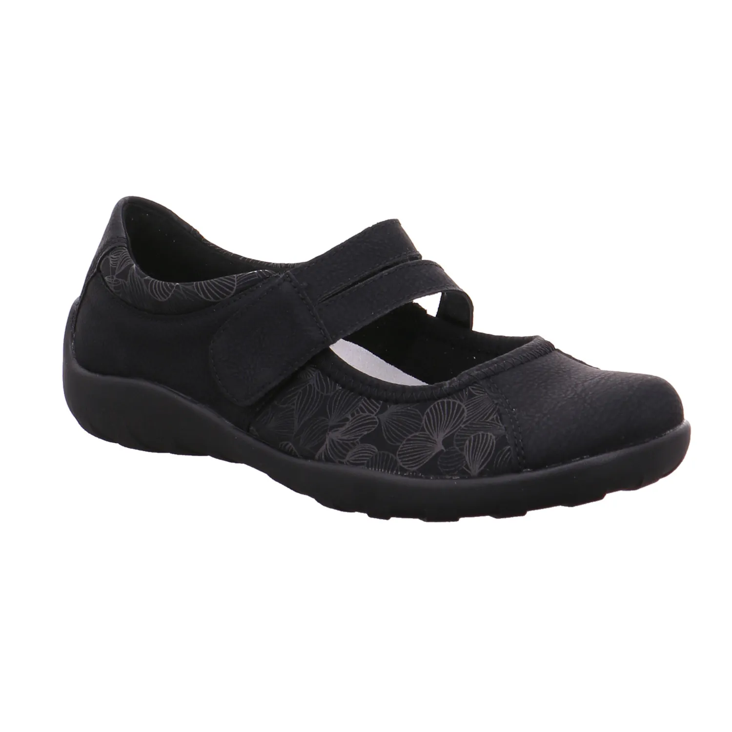 REMONTE mit Wechselfussbett Ballerina Schwarz Lederimitat REMONTE mit Wechselfussbett Ballerina Schwarz Lederimitat