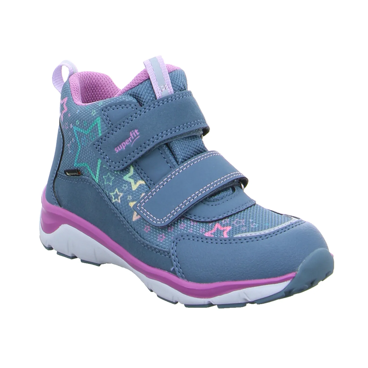 SUPERFIT Kleinkinder-Halbschuh Klett Hellblau Textil  Sneaker high 
