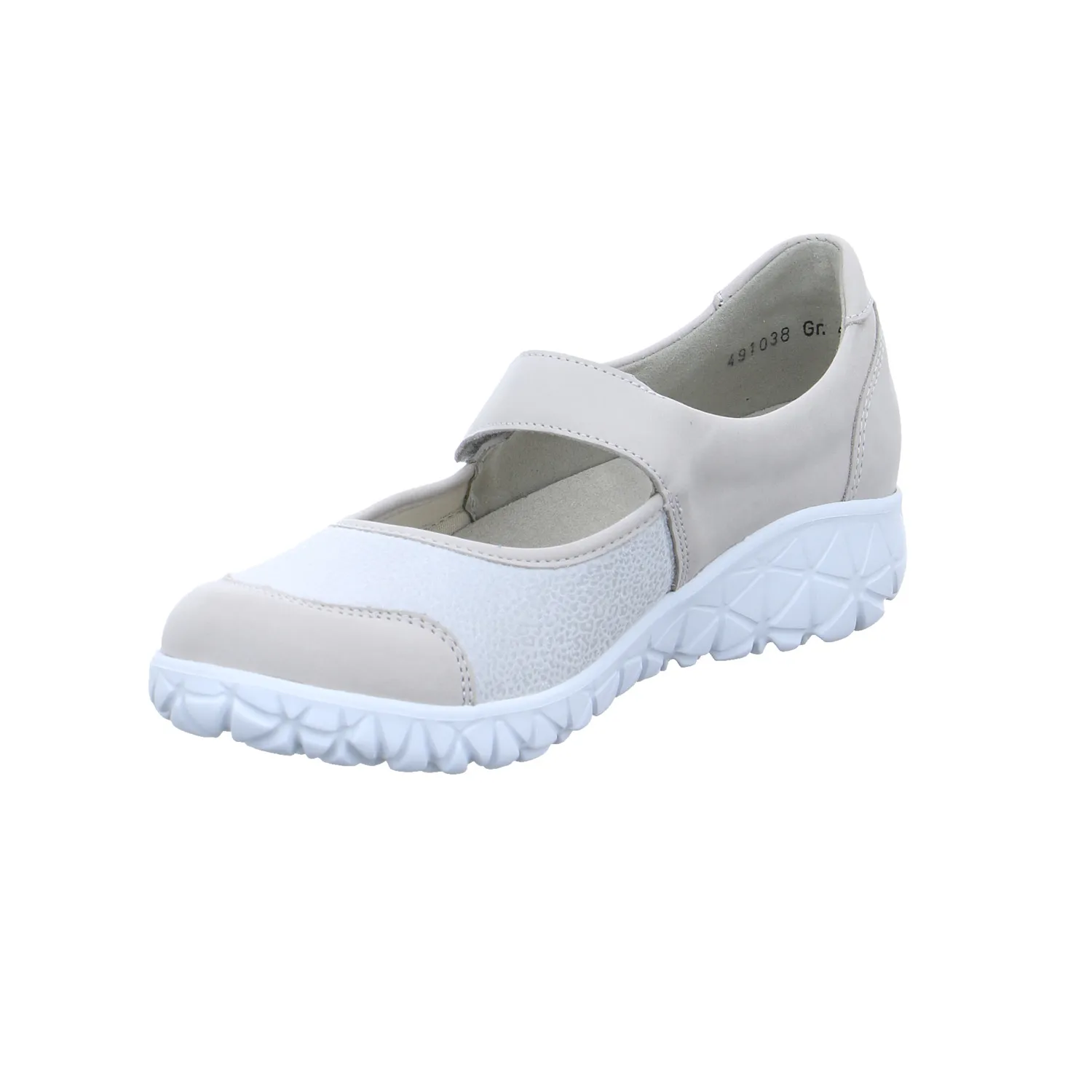WALDLÄUFER mit Wechselfussbett Comfort-Ballerina Hellgrau Leder WALDLÄUFER mit Wechselfussbett Comfort-Ballerina Hellgrau Leder