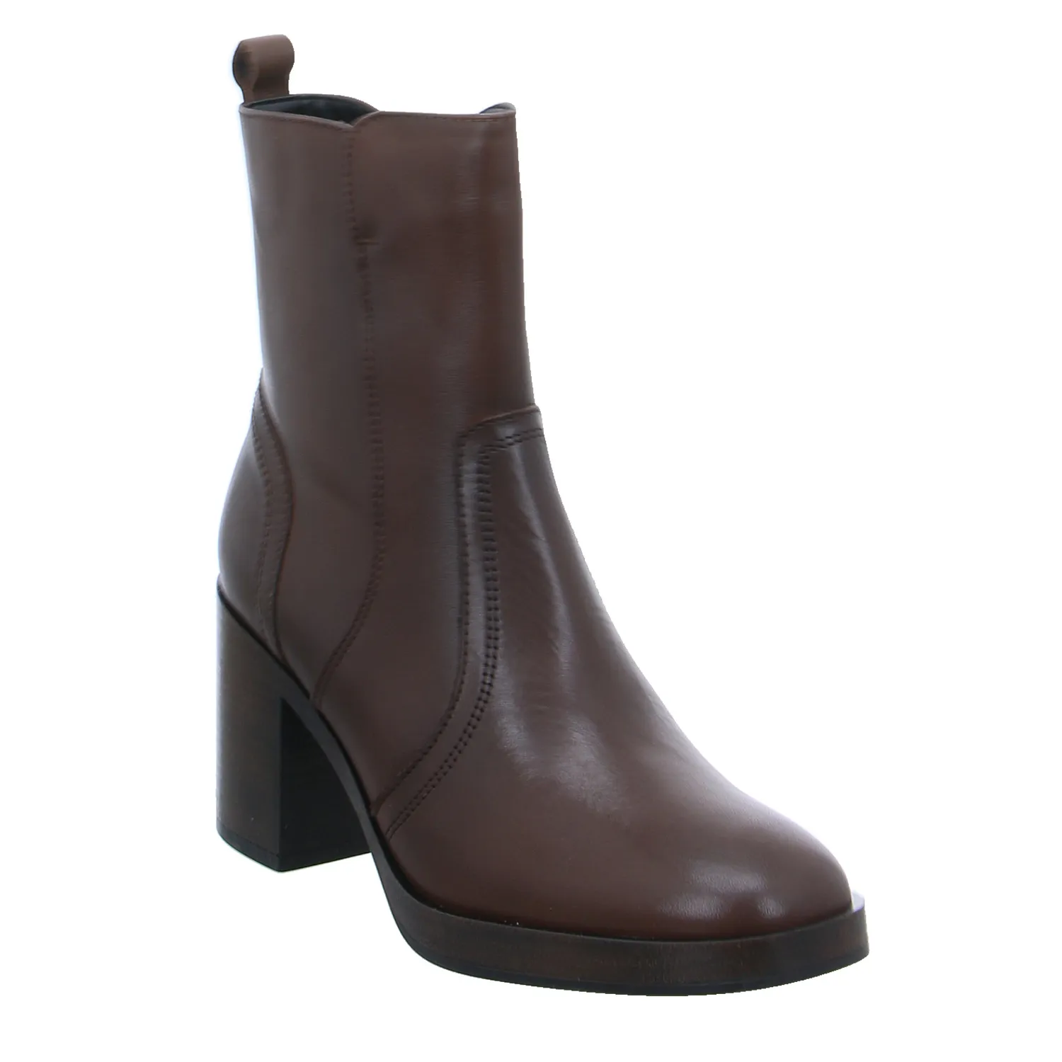 SCHUHENGEL Stiefelette Mittelbraun Leder SCHUHENGEL Stiefelette Mittelbraun Leder