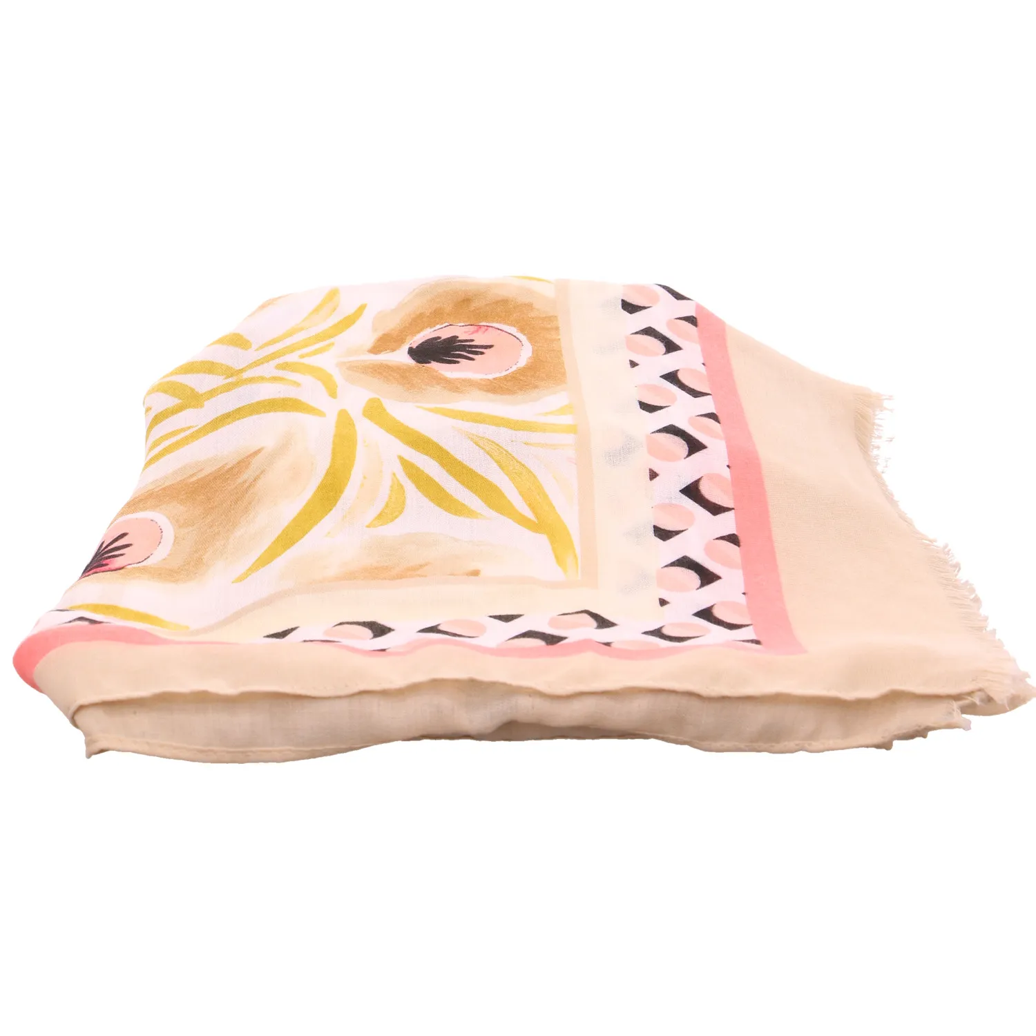 * Schal Muster Blumen abstrakt Schal Taupe Textil * Schal Muster Blumen abstrakt Schal Taupe Textil