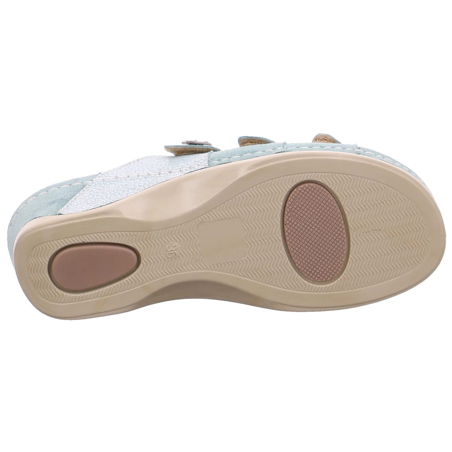 MUBB mit Wechselfussbett Pantolette Pastelgrün Leder 
