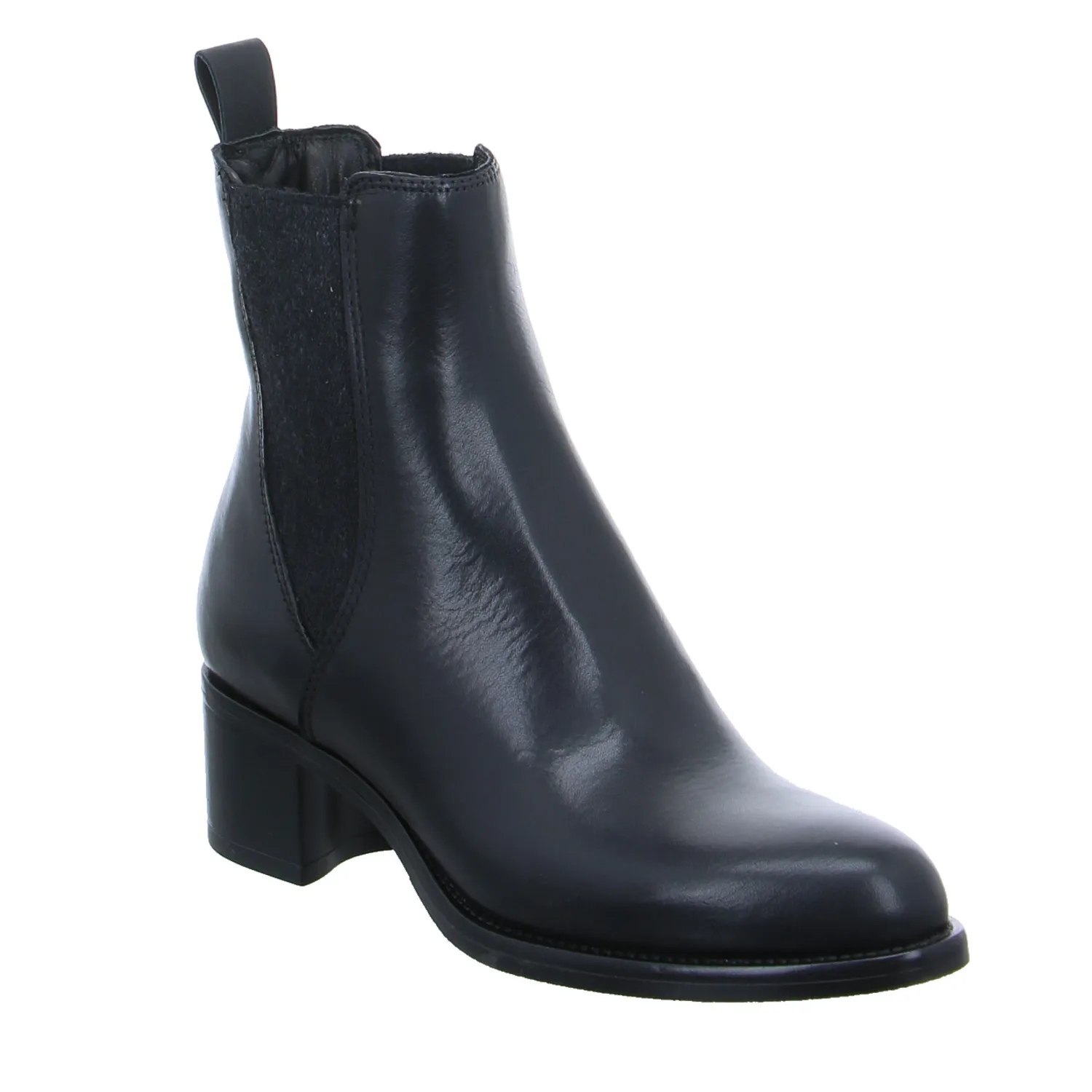 SCHUHENGEL Stiefelette Schwarz Leder SCHUHENGEL Stiefelette Schwarz Leder