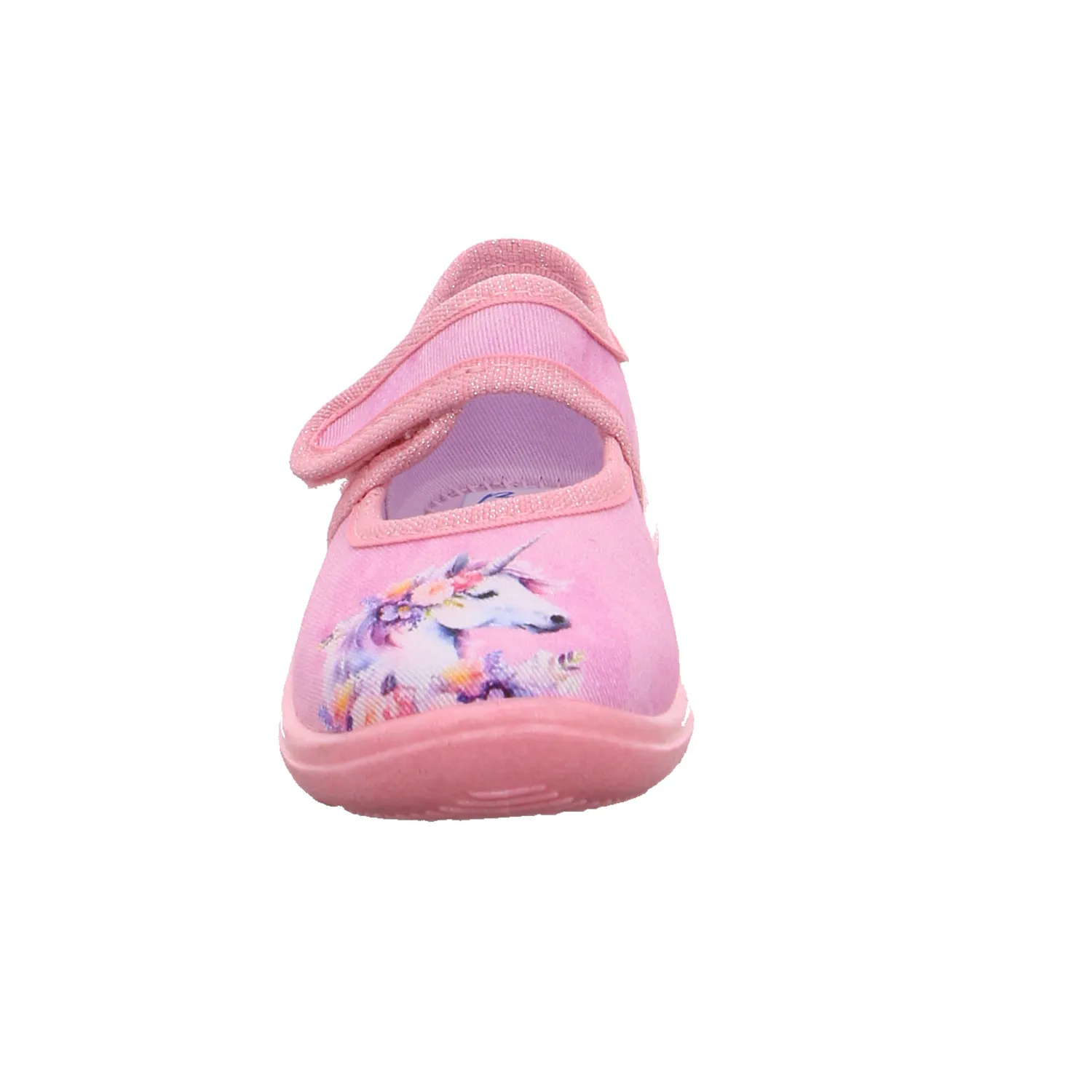 BECK schmaler Mädchenhausschuh Kinder-Hausschuh Rosa Textil 