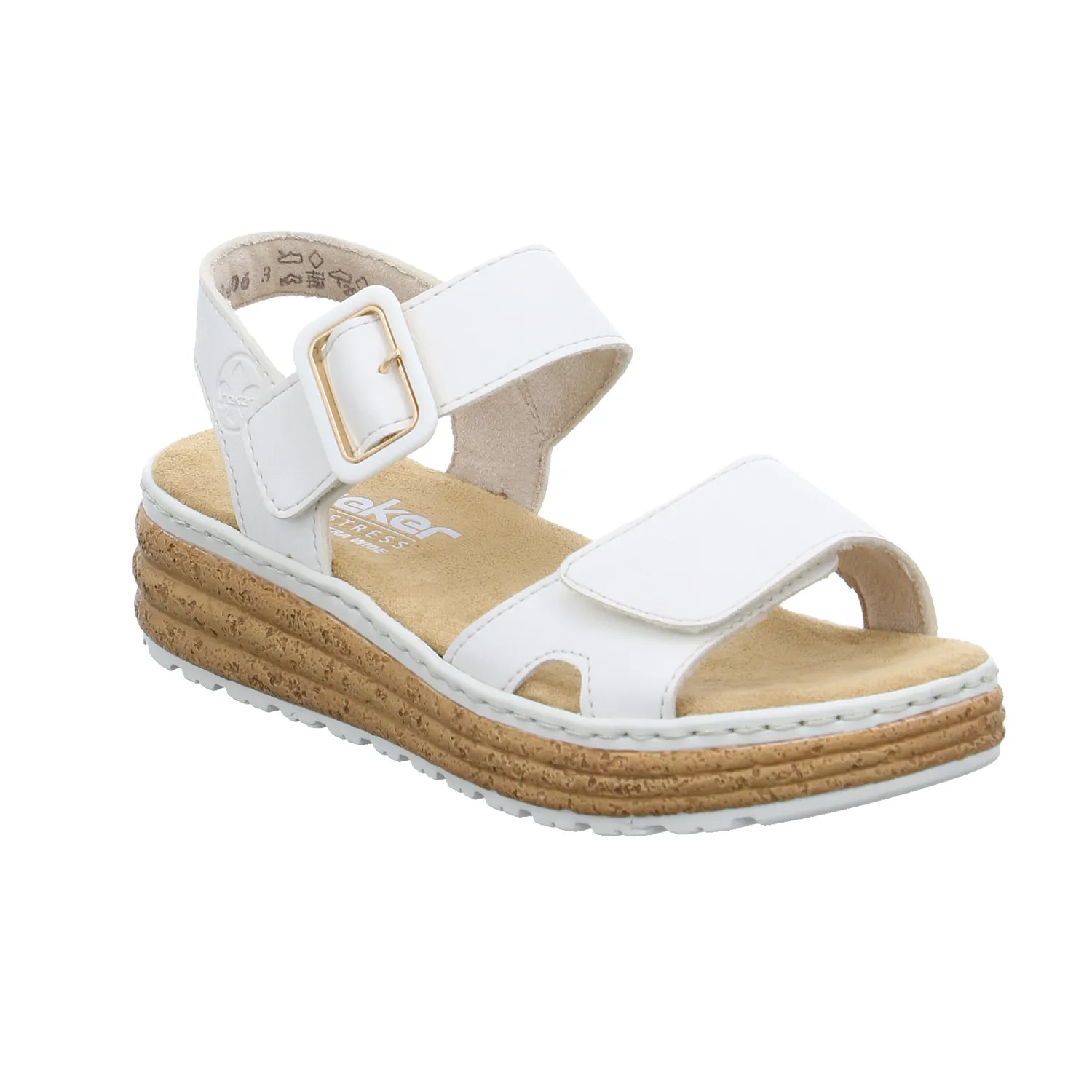 RIEKER Sandalette Offwhite Lederimitat 