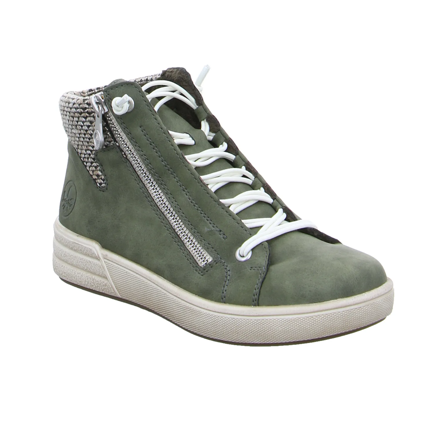 RIEKER Mid Cut Sneaker Olive Lederimitat 