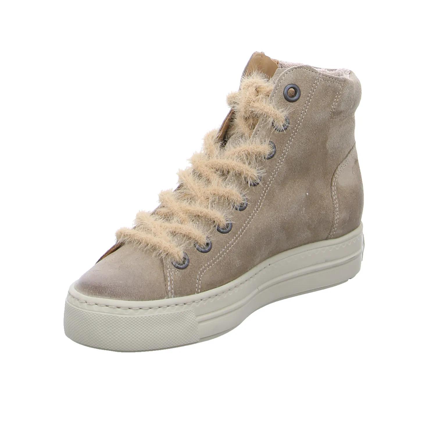 PAUL GREEN Mid Cut Sneaker Beige Leder 