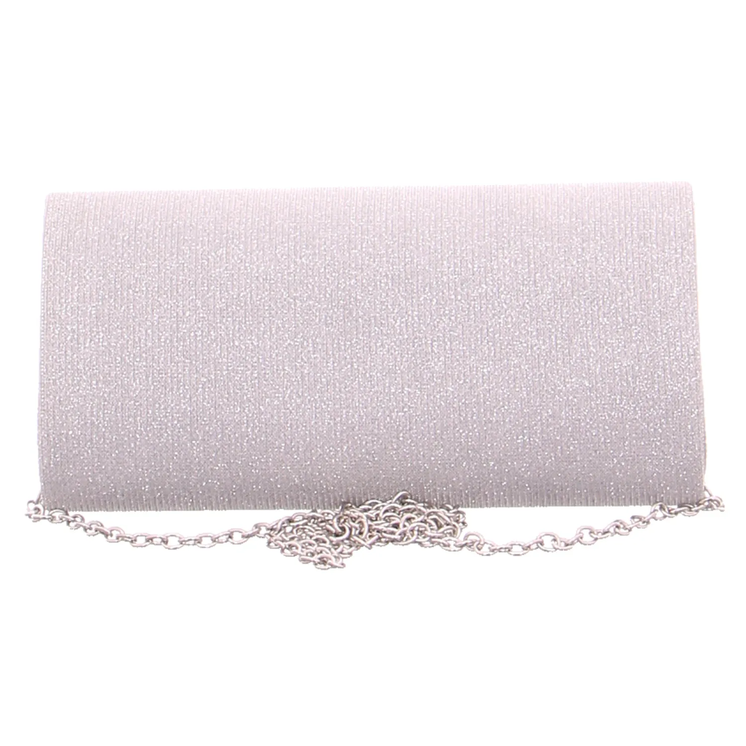 * Clutch / Abendtasche Silber Textil 