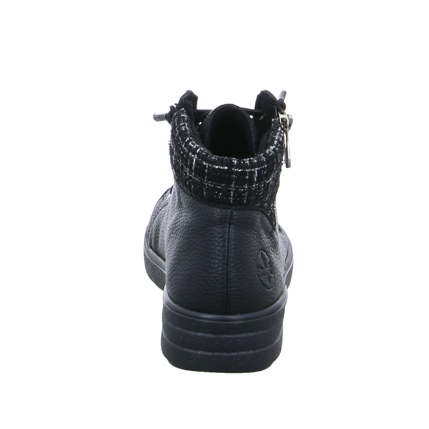 RIEKER Mid Cut Sneaker Schwarz Lederimitat 