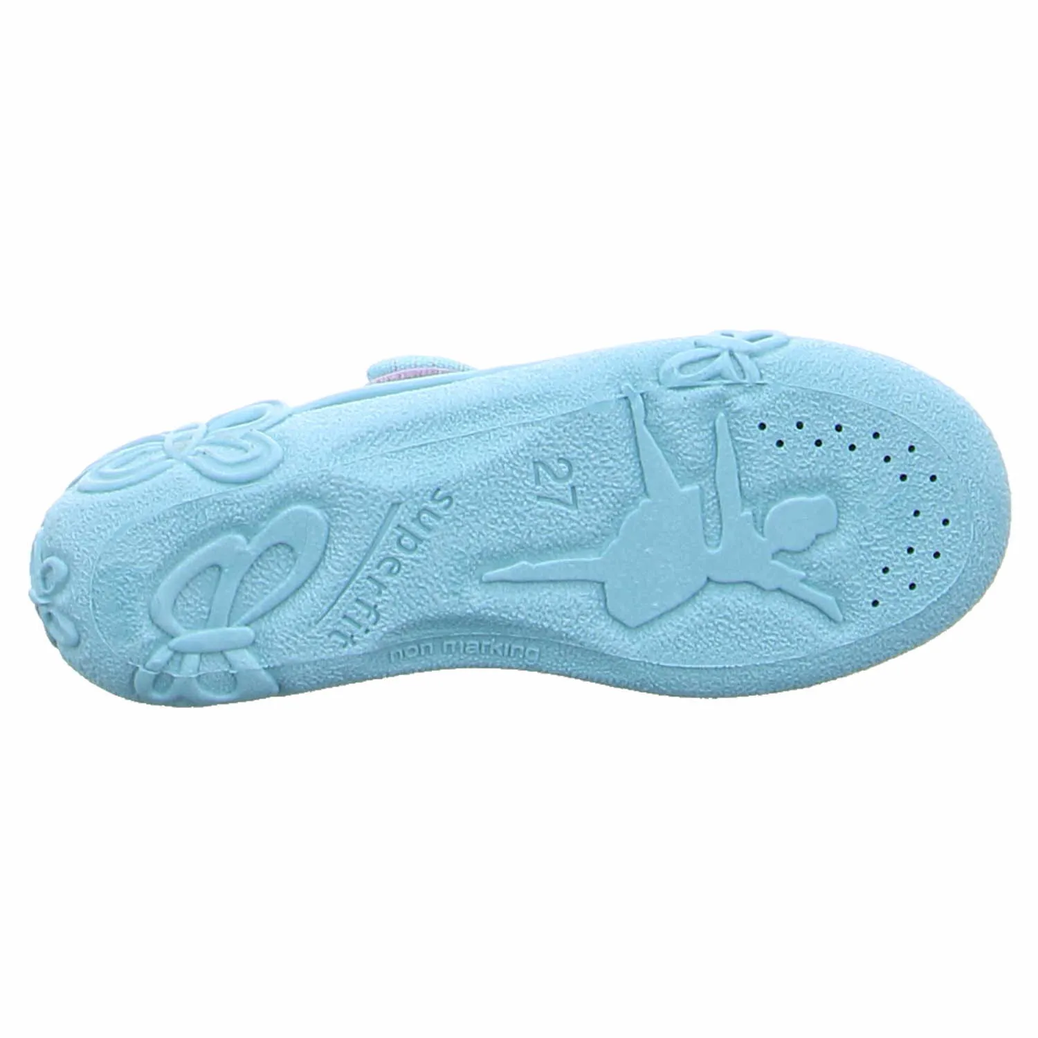 SUPERFIT Mädchen Kinder-Hausschuh Türkis Textil SUPERFIT Mädchen Kinder-Hausschuh Türkis Textil