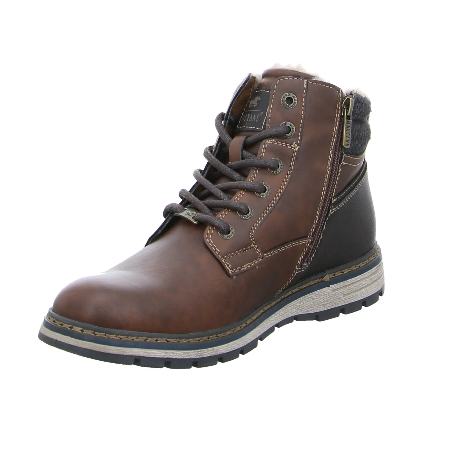MUSTANG Winter-Boots Cognac Lederimitat 