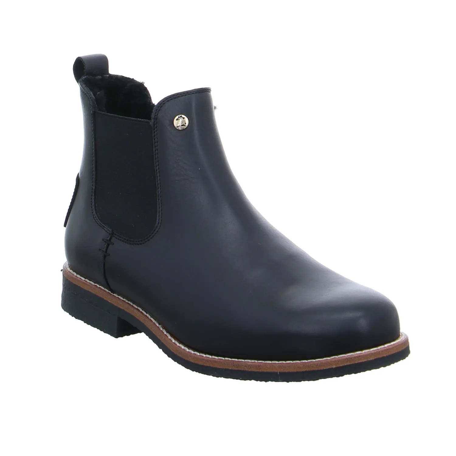 PANAMA JACK mit Lammfell - Innenfutter Boot Schwarz Leder PANAMA JACK mit Lammfell - Innenfutter Boot Schwarz Leder