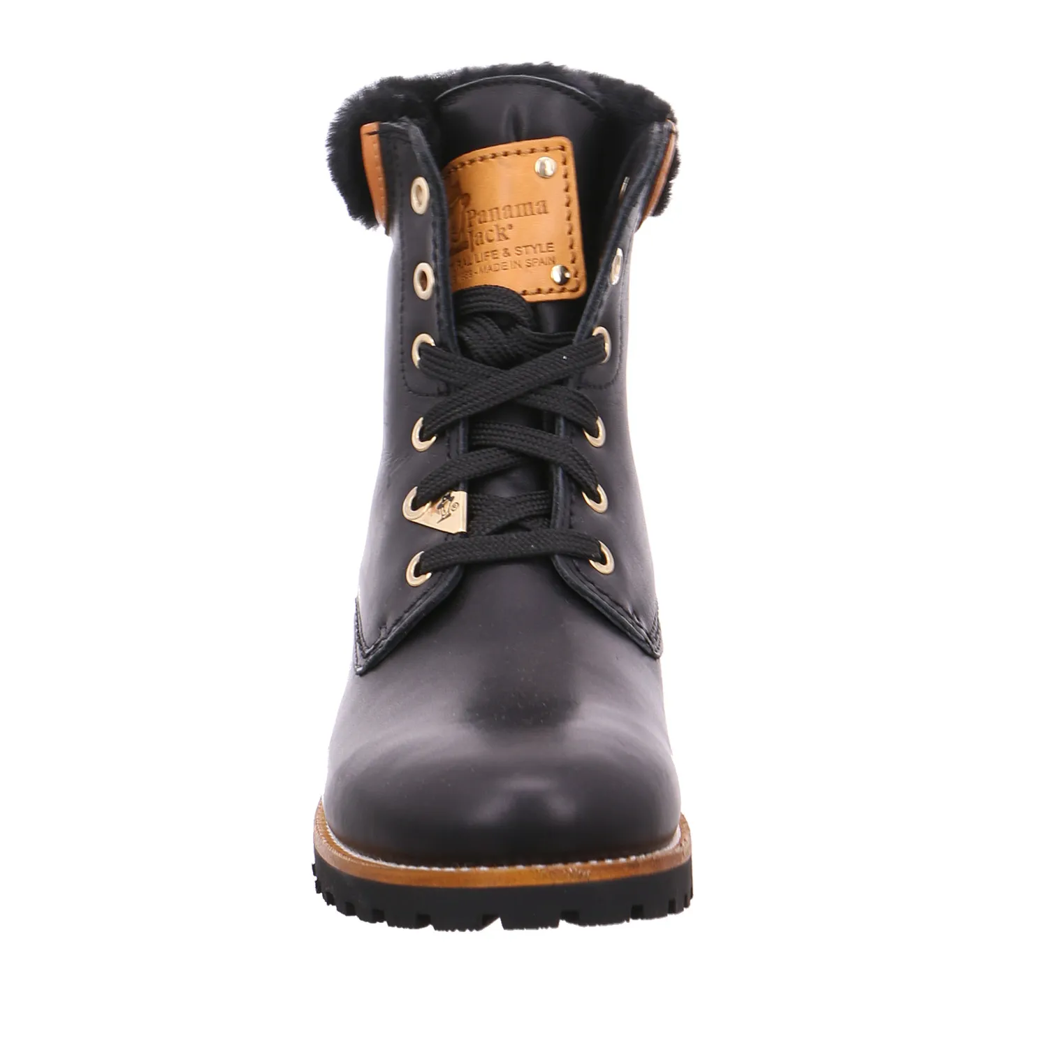 PANAMA JACK mit Lammfellfutter Boot Schwarz Leder PANAMA JACK mit Lammfellfutter Boot Schwarz Leder