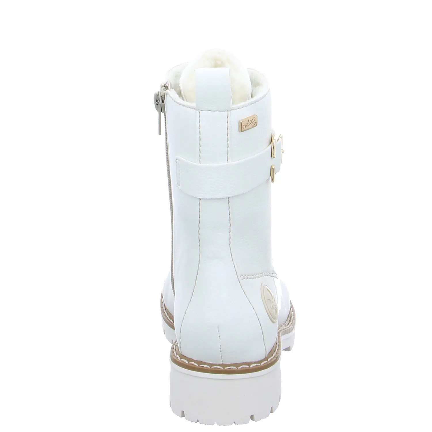 RIEKER Boot Offwhite Lederimitat 