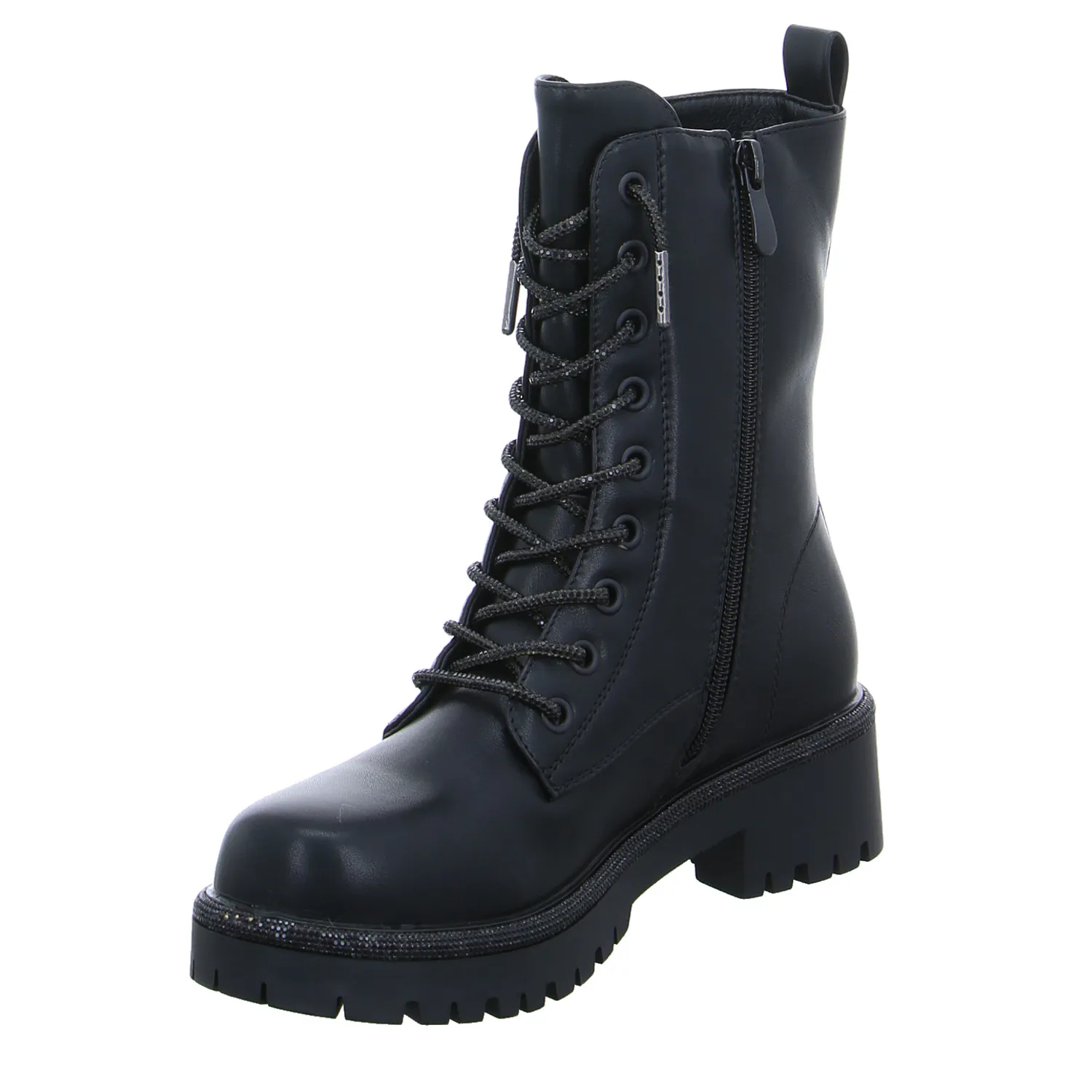 LA STRADA Boot Schwarz Lederimitat 