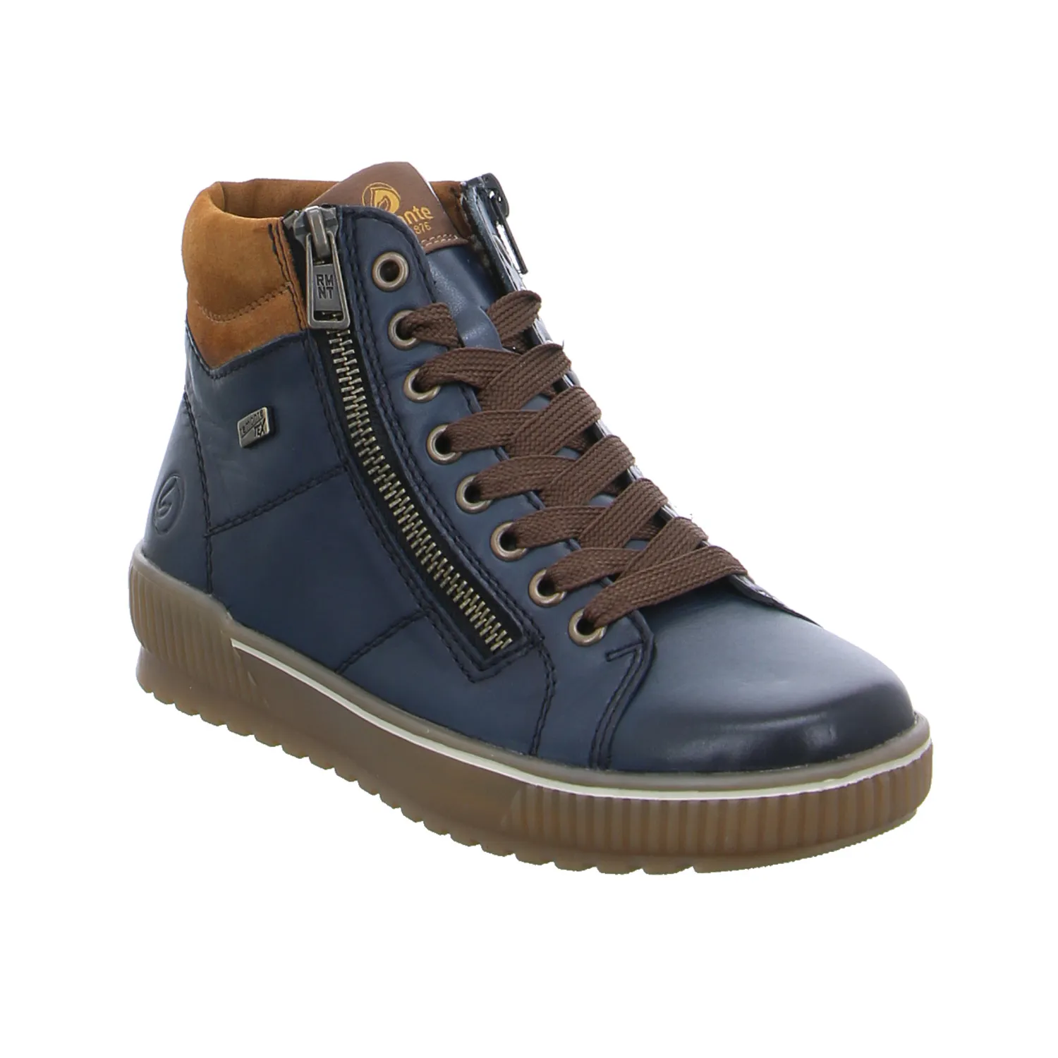 REMONTE mit TEX Membrane Mid Cut Sneaker Blau Leder 