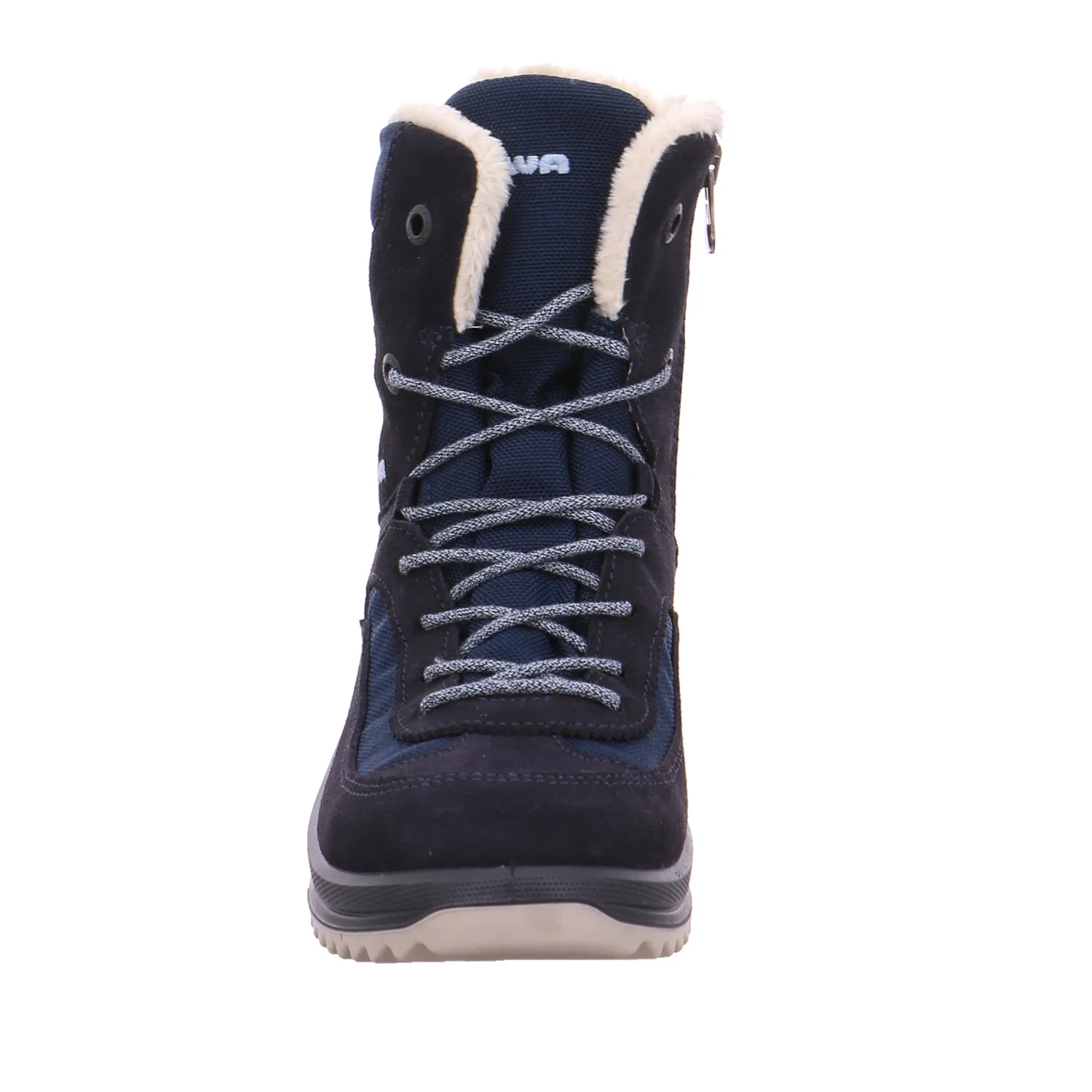 LOWA Winter-Sneaker, high Mädchen-Snowboot Membrane Dunkelblau Textil 