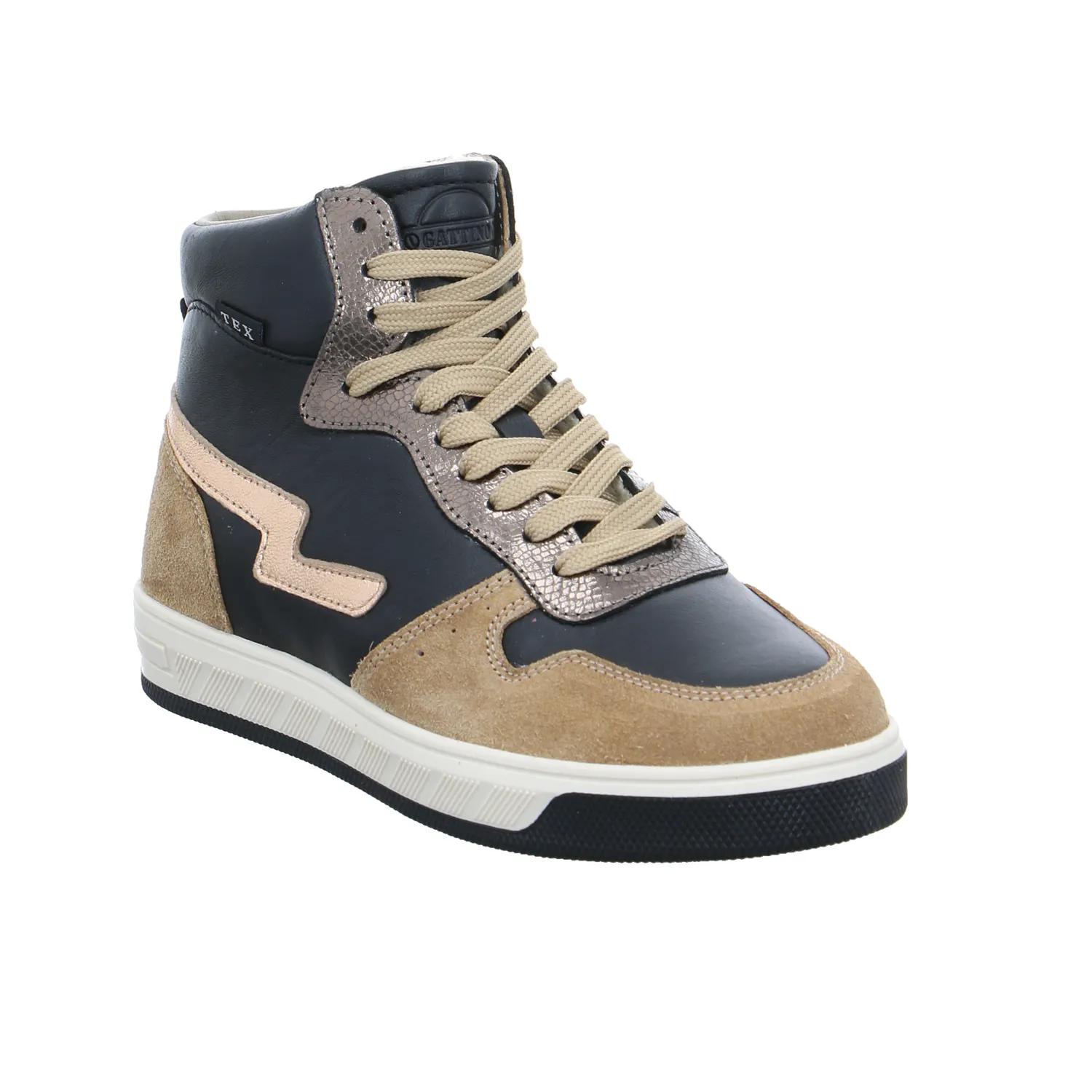 GATTINO Sneaker High Mädchen-Winter-Bottine Schwarz Leder GATTINO Sneaker High Mädchen-Winter-Bottine Schwarz Leder