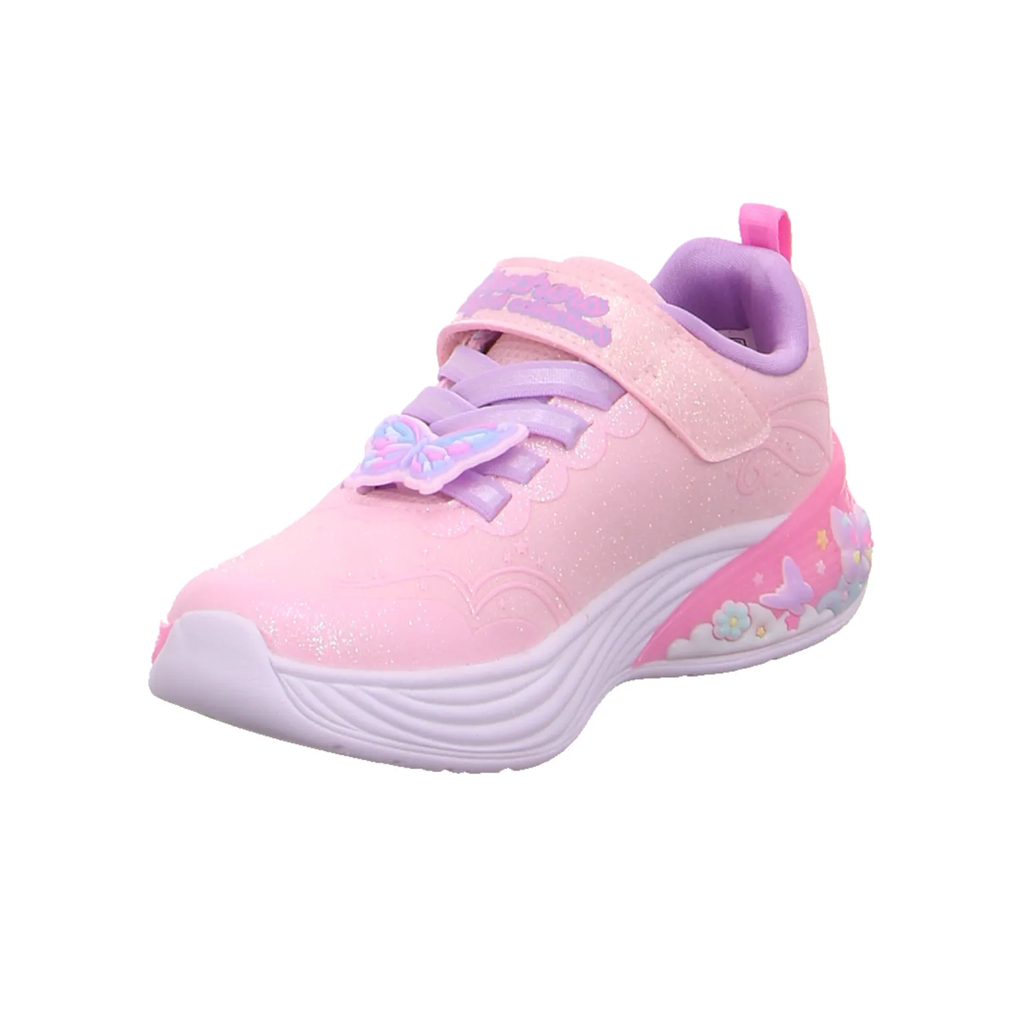 SKECHERS Sneaker Kleinkinder-Halbschuh Klett Rosa Textil 