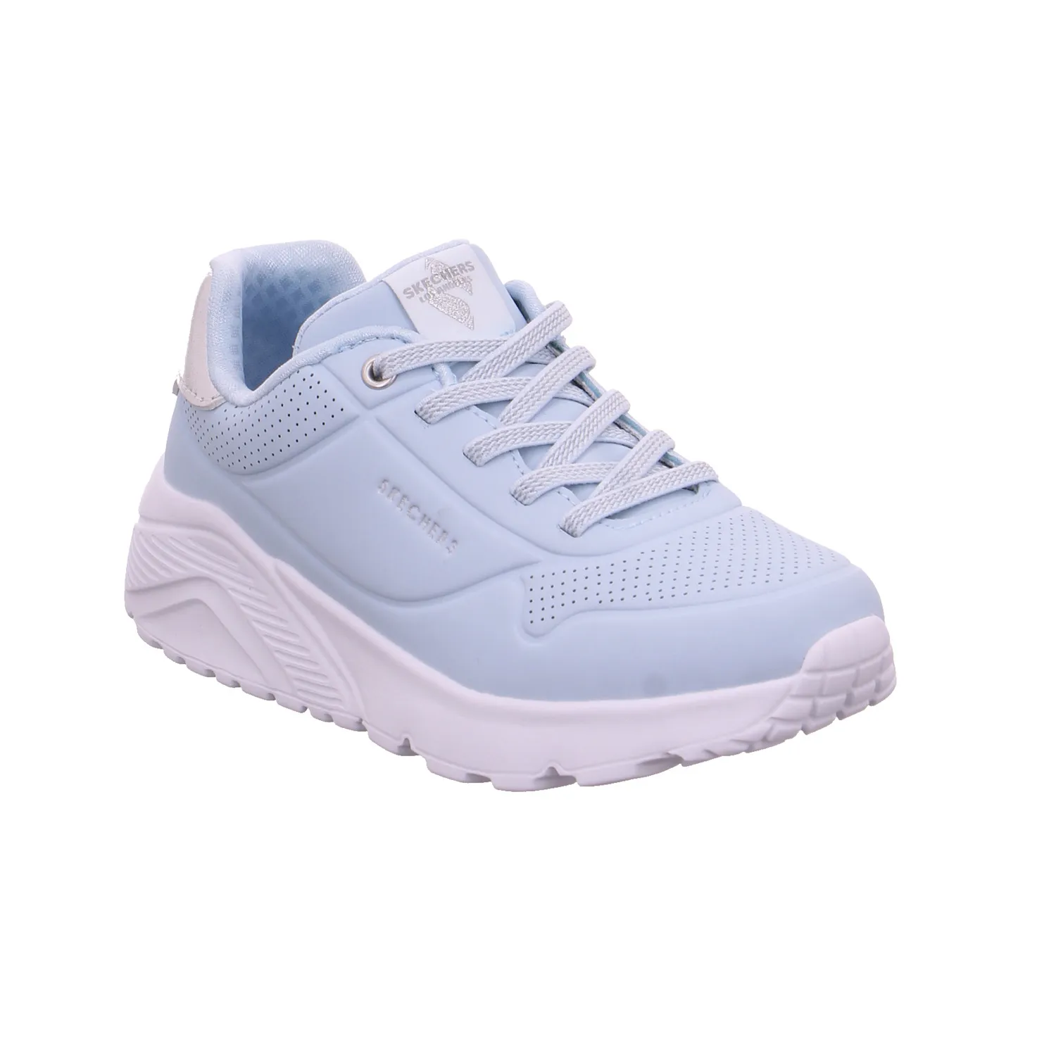 SKECHERS Sneaker Mädchen-Halbschuh Binder Hellblau Lederimitat 
