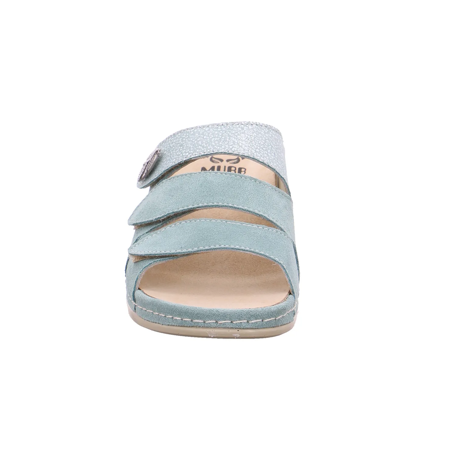 MUBB mit Wechselfussbett Pantolette Pastelgrün Leder 