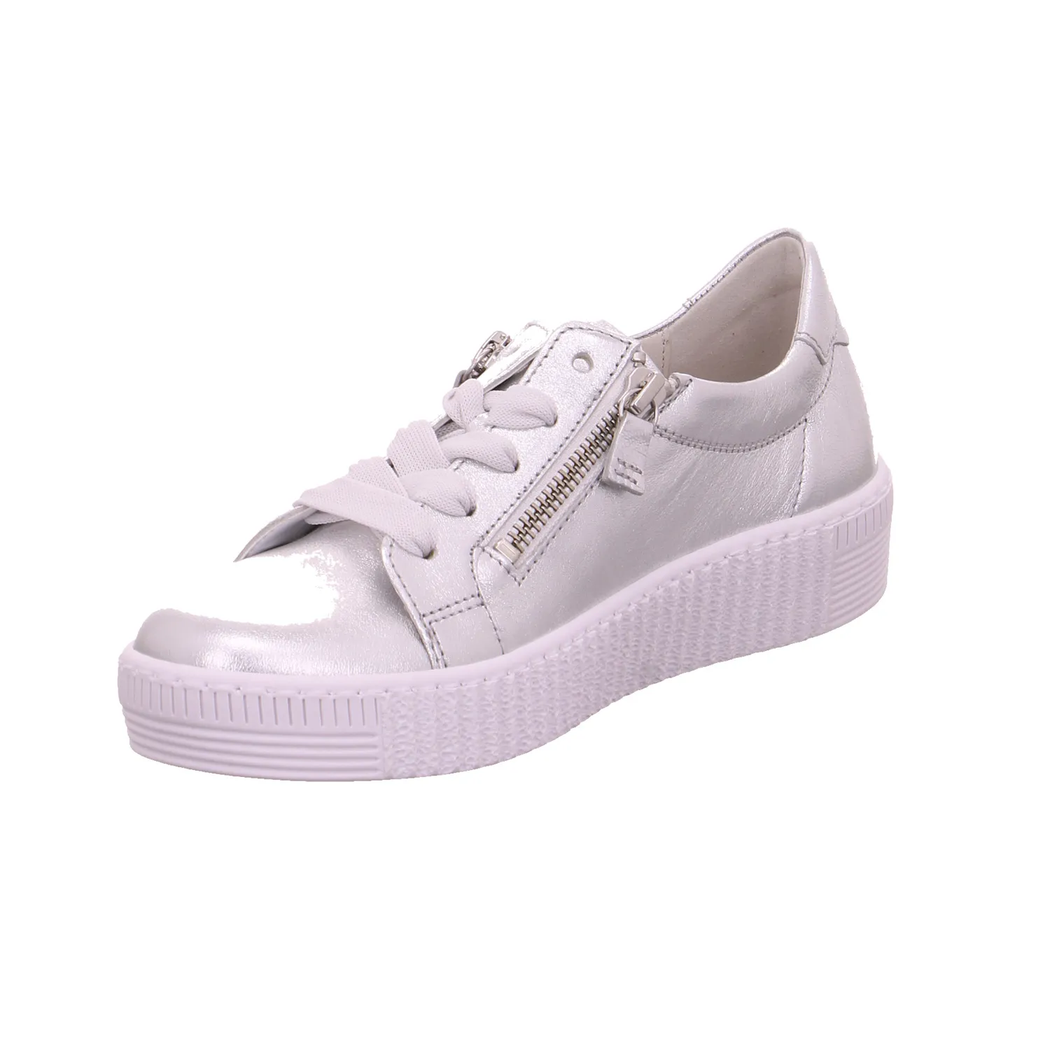GABOR mit Wechselfussbett Sneaker Silber Leder GABOR mit Wechselfussbett Sneaker Silber Leder