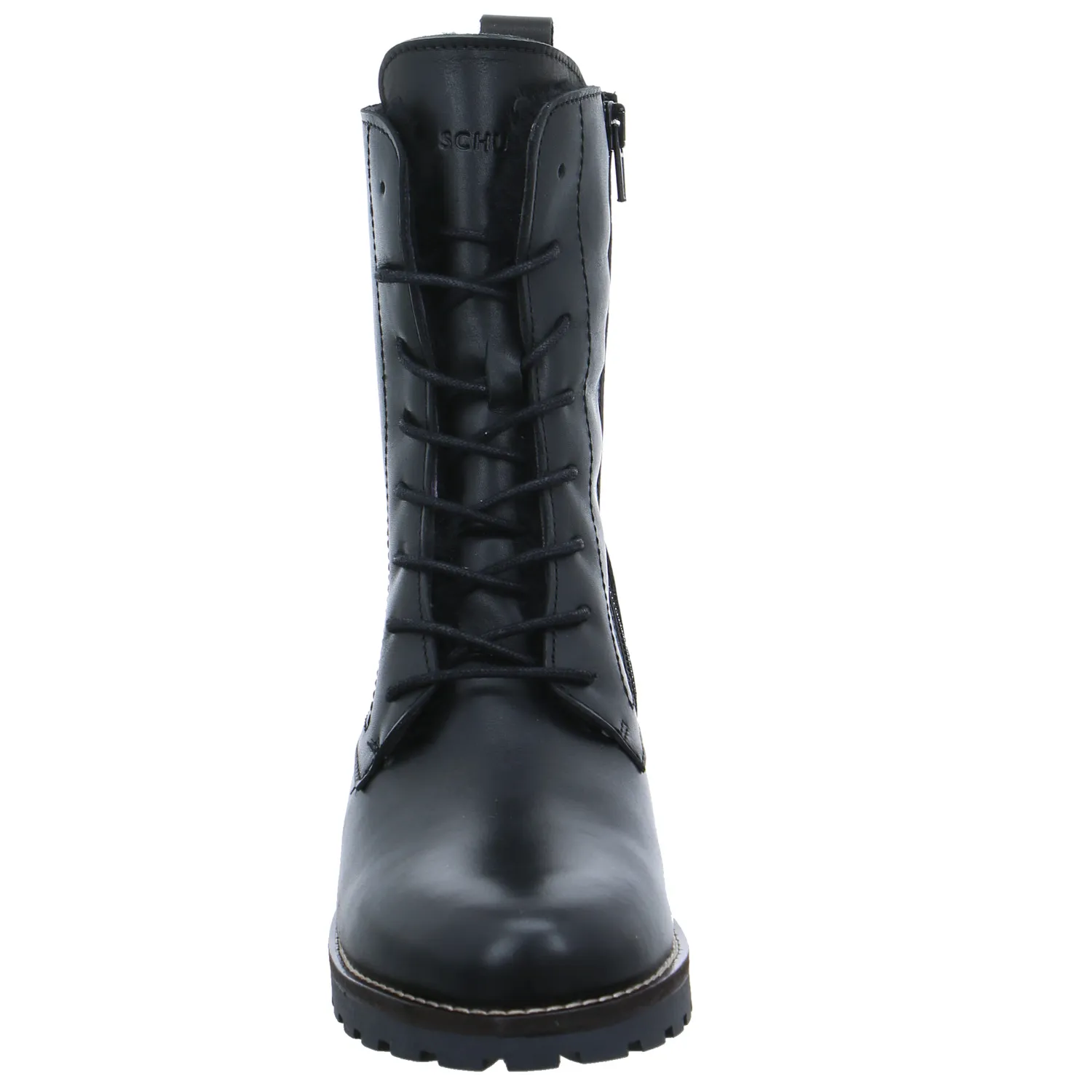 SCHUHENGEL mit Lammfellfutter Boot Schwarz Leder SCHUHENGEL mit Lammfellfutter Boot Schwarz Leder