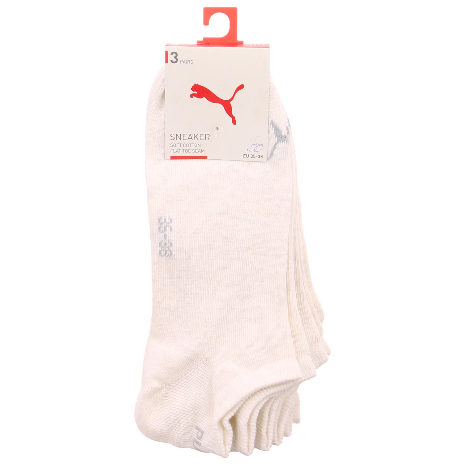 PUMA SOCKEN 3-ER Pack Sneaker-Socke Freizeitsocken Offwhite Textil 