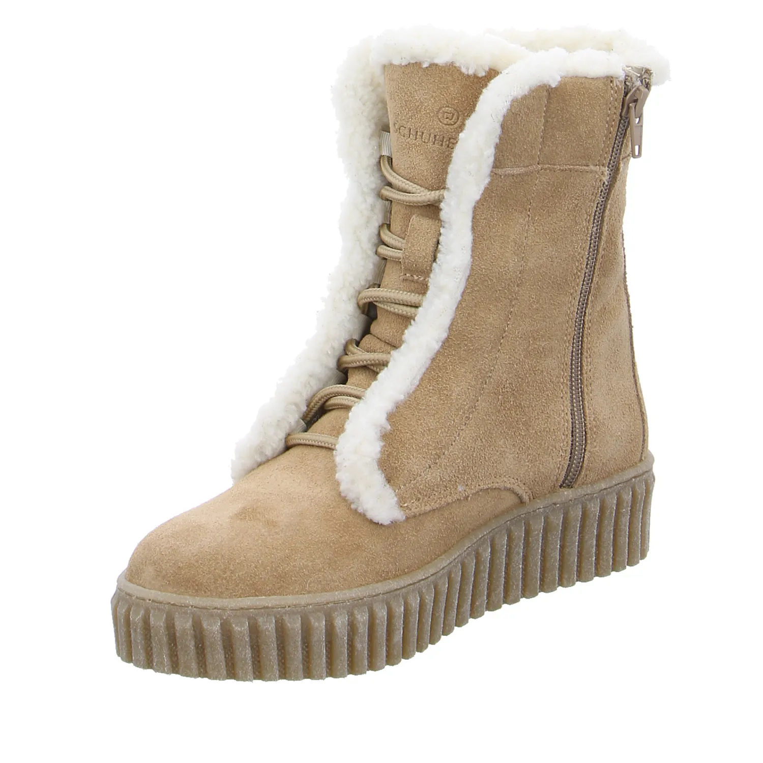 SCHUHENGEL Boot Beige Leder SCHUHENGEL Boot Beige Leder