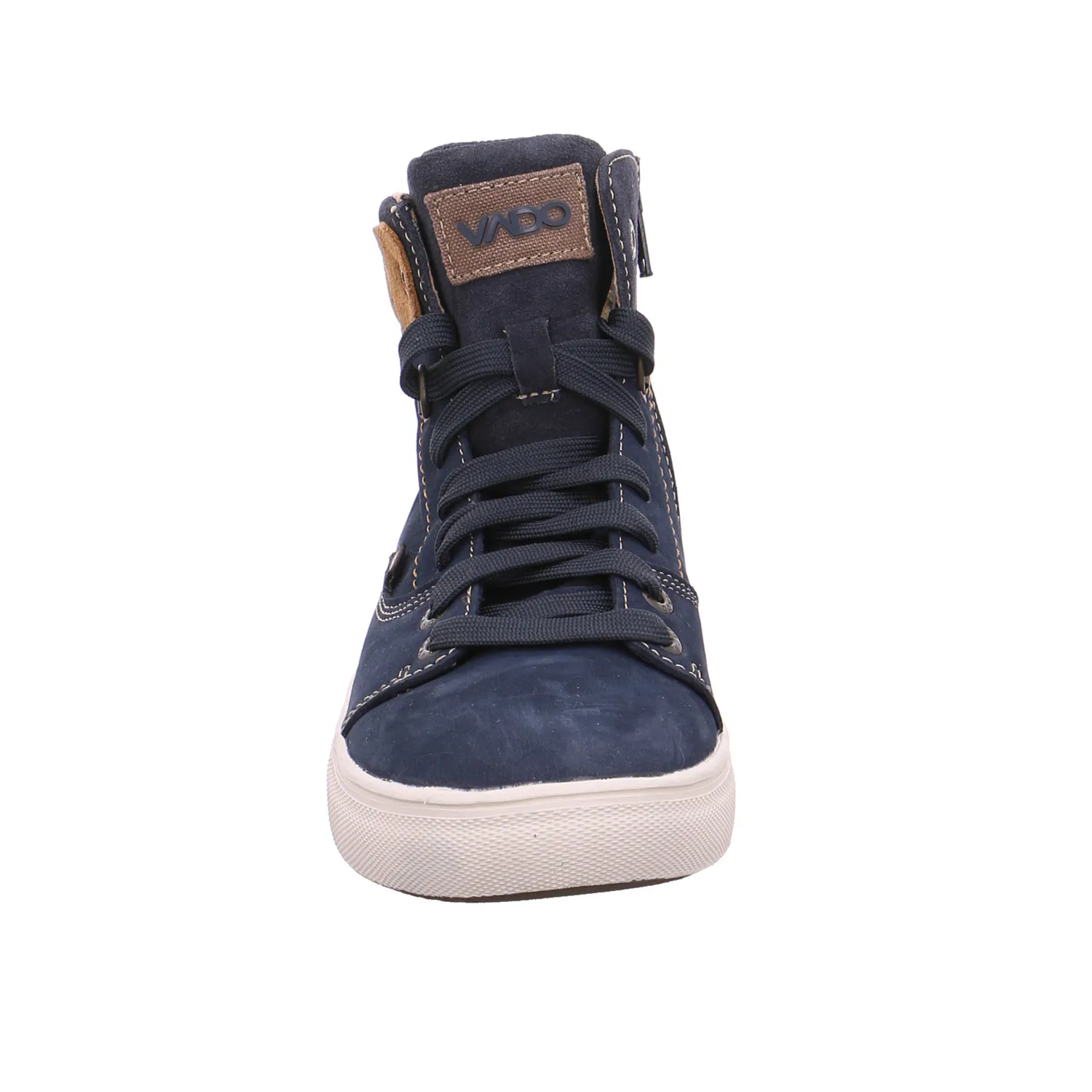 VADO Winter-Sneaker high Jungen-Winter-Bottine Blau Leder VADO Winter-Sneaker high Jungen-Winter-Bottine Blau Leder