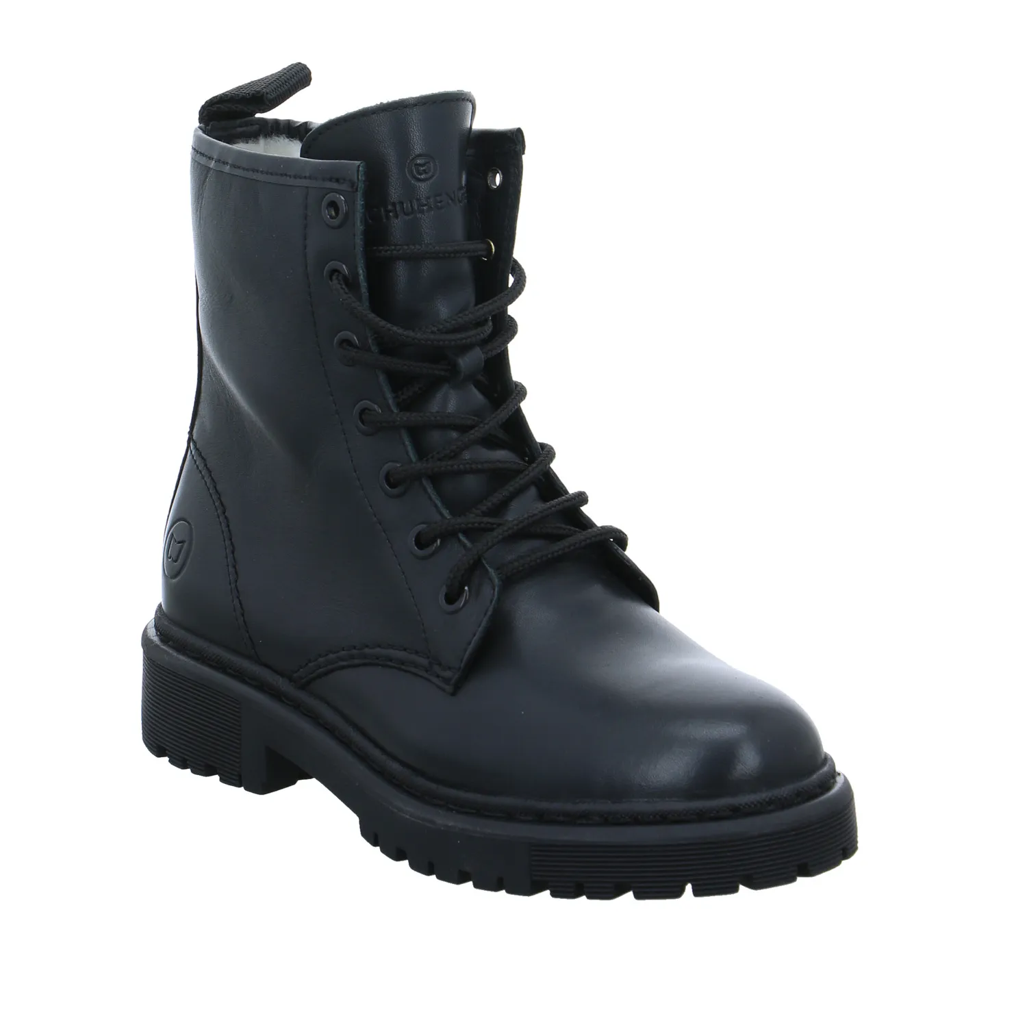 SCHUHENGEL mit Wollfutter Boot Schwarz Leder 